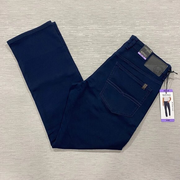 Buffalo David Bitton SAM Jeans Mens 30 x 32 Navy Blue Denim Slim Fit Straight - Picture 7 of 14